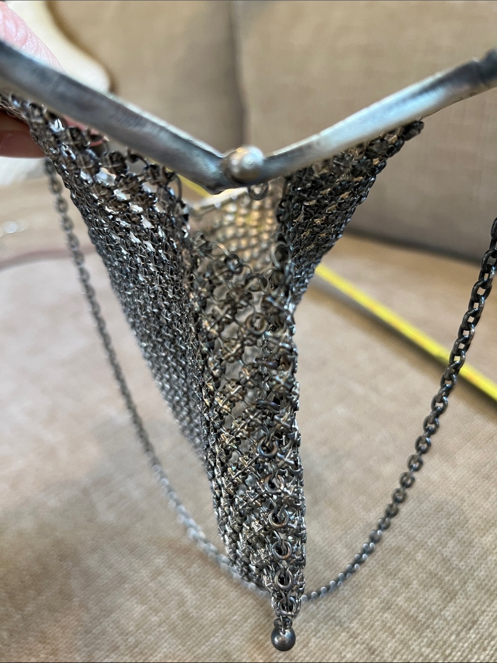 🧋Antique Victorian German Silver Mesh Chainmail Coin Purse Art Nouveau - Picture 8 of 9